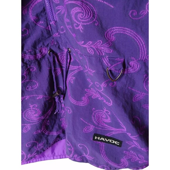 Vintage Havoc Purple Snow Ski Jacket Pockets Size 14 Made In Korea Pull Over - Picture 4 of 16